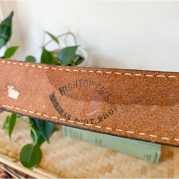 Vintage 70s Tooled Leather Belt - Picture 3 of 4